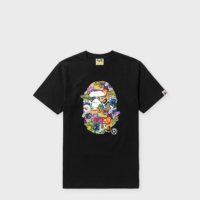 A Bathing Ape Sticker Pack Ape Head Tee black 104964 1