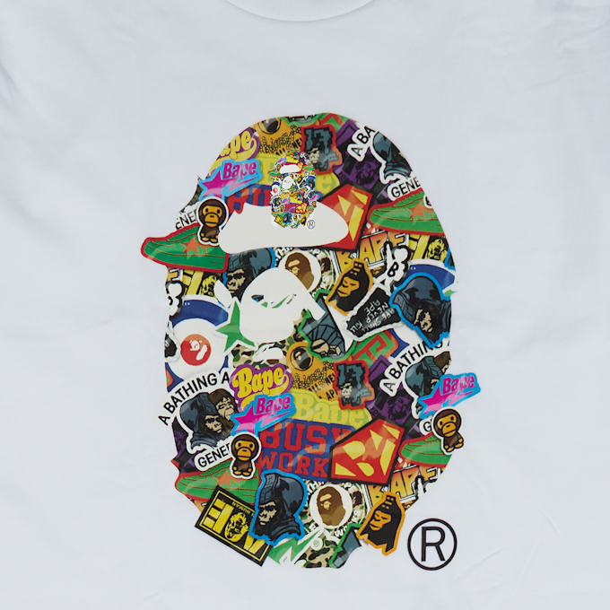 A Bathing Ape Sticker Pack Ape Head Tee weiß 104963 3