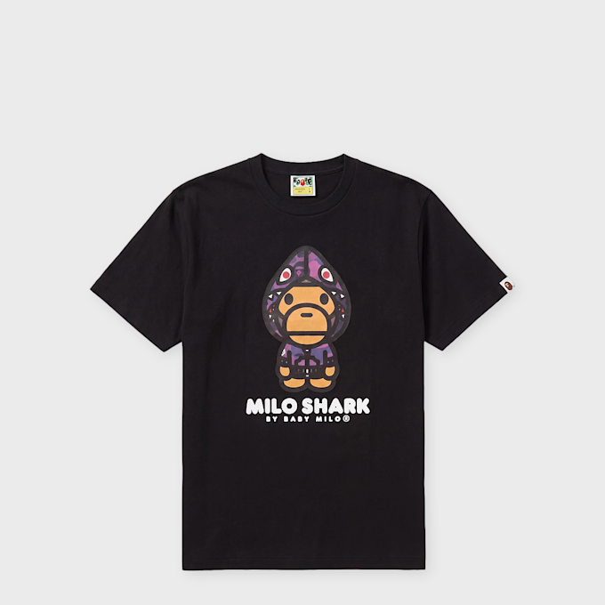 A Bathing Ape Color Camo Milo Shark FZH Tee black 104973 1