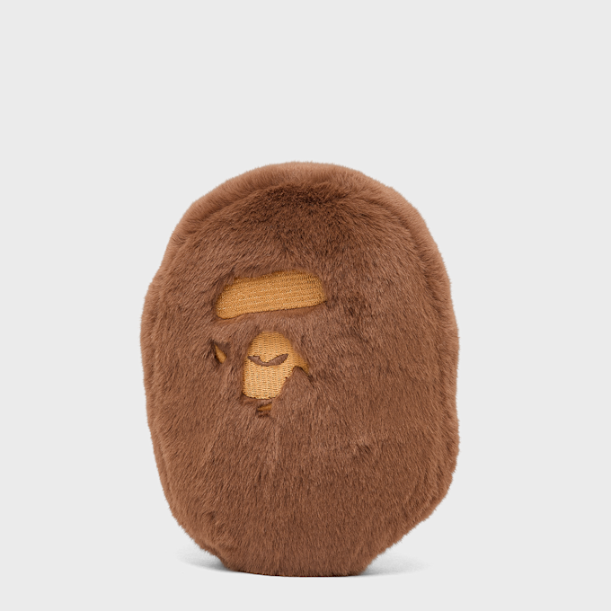 A Bathing Ape Aped Head Faux Fur Keychain braun 105005 1
