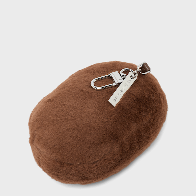 A Bathing Ape Aped Head Faux Fur Keychain braun 105005 3