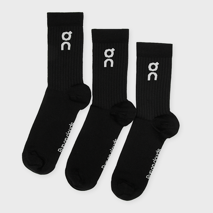 On Logo Sock High 3P zwart 105790 1