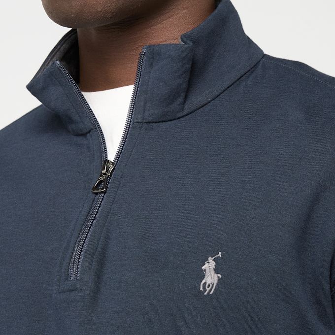 Polo Ralph Lauren Luxury Jersey Quarter Zip Pullover blauw 105891 3