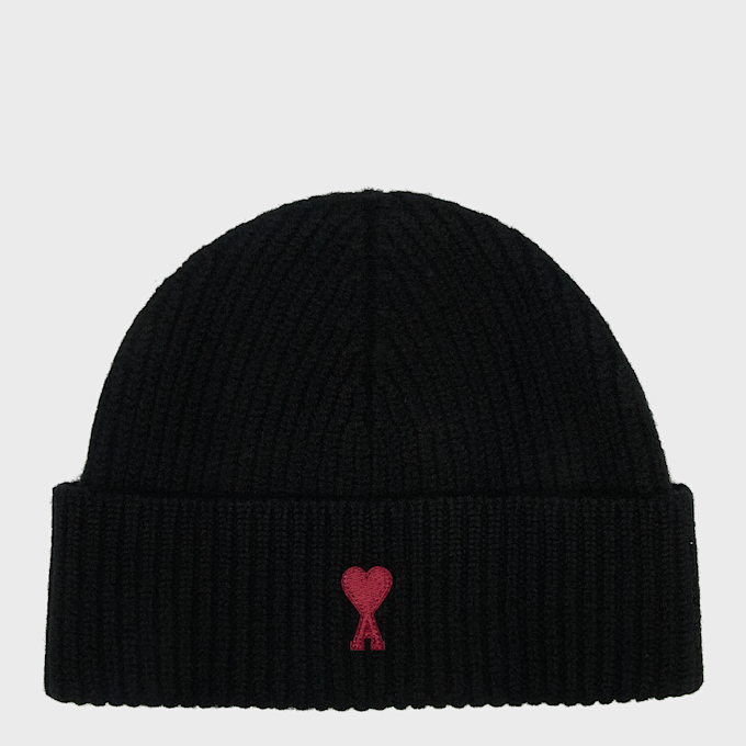 AMI PARIS Beanie With Red Ami De Coeur noir/rouge Undefined Color 106030 1