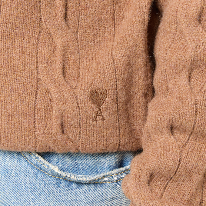 AMI PARIS Crewneck Sweater With Tonal ADC beige 106044 3