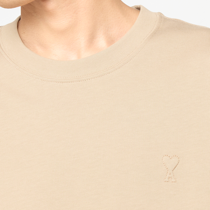 AMI PARIS T-Shirt Tonal Embossed beige 106048 3