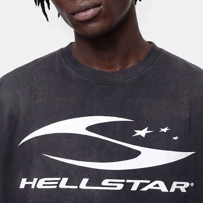 HELLSTAR Cursive Logo T-Shirt grey 106164 3