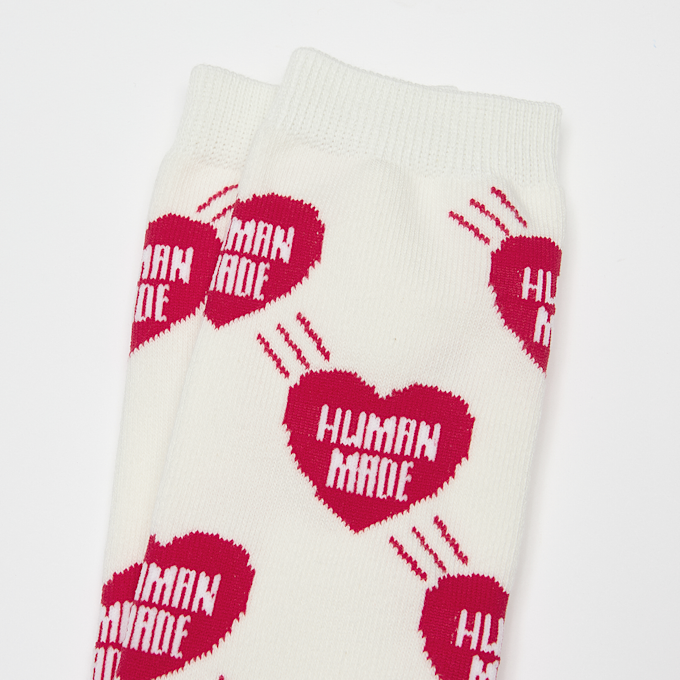 HUMAN MADE Heart Socks white 106638 3