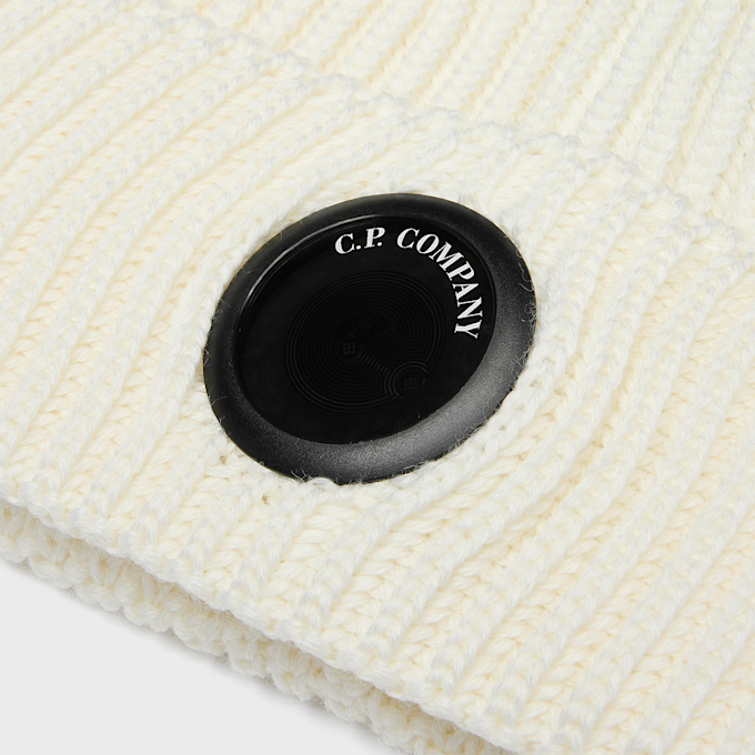C. P. Company Extrafine Merino Wool Lens Beanie gauze white Undefined Color 106805 3