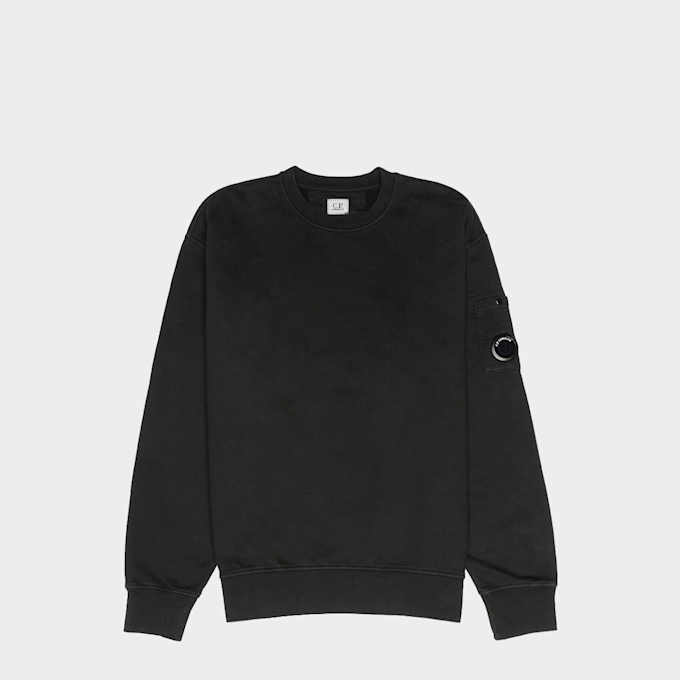 C. P. Company Brushed And Emerized Diagonal Fleece Crewneck black 106833 1