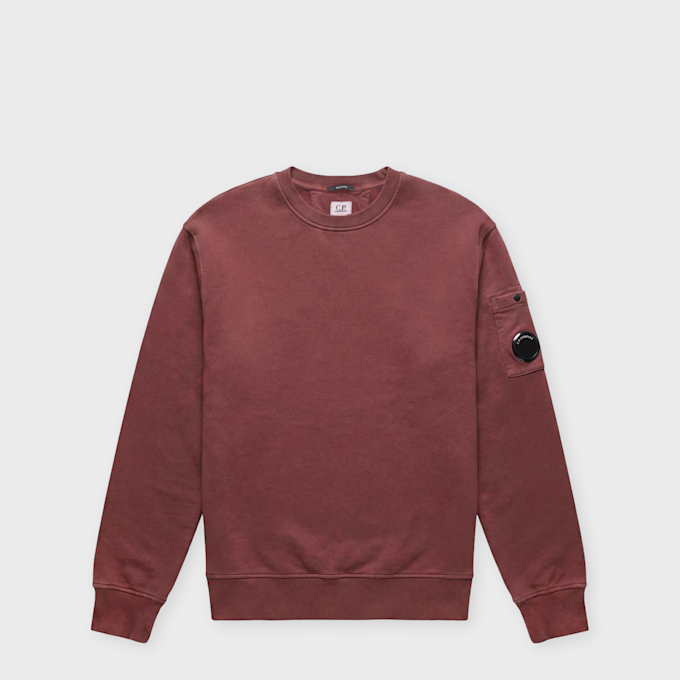 C. P. Company Brushed And Emerized Diagonal Fleece Crewneck rood 106832 1