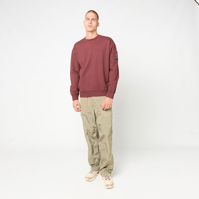 C. P. Company Brushed And Emerized Diagonal Fleece Crewneck red 106832 2