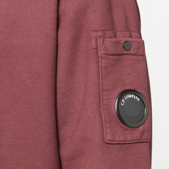 C. P. Company Brushed And Emerized Diagonal Fleece Crewneck red 106832 3