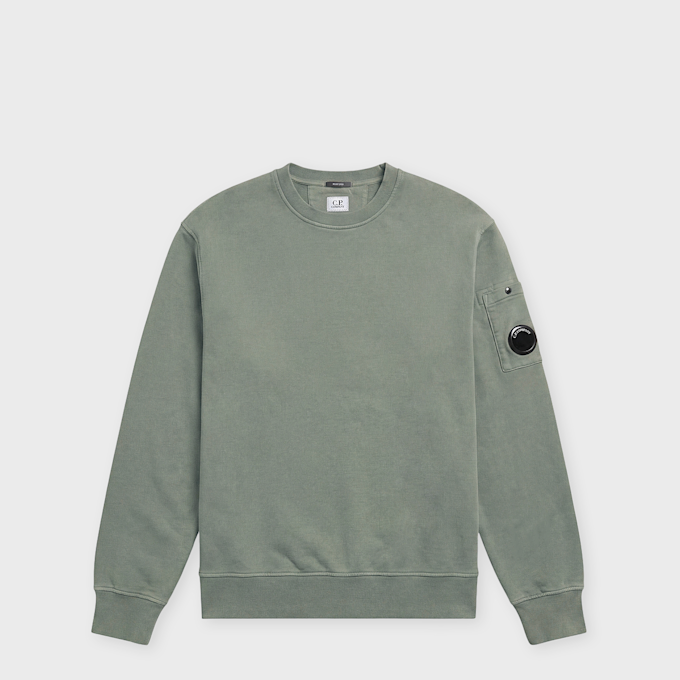C. P. Company Brushed And Emerized Diagonal Fleece Crewneck green 106835 1