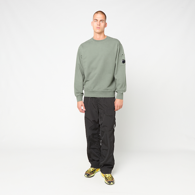 C. P. Company Brushed And Emerized Diagonal Fleece Crewneck green 106835 2