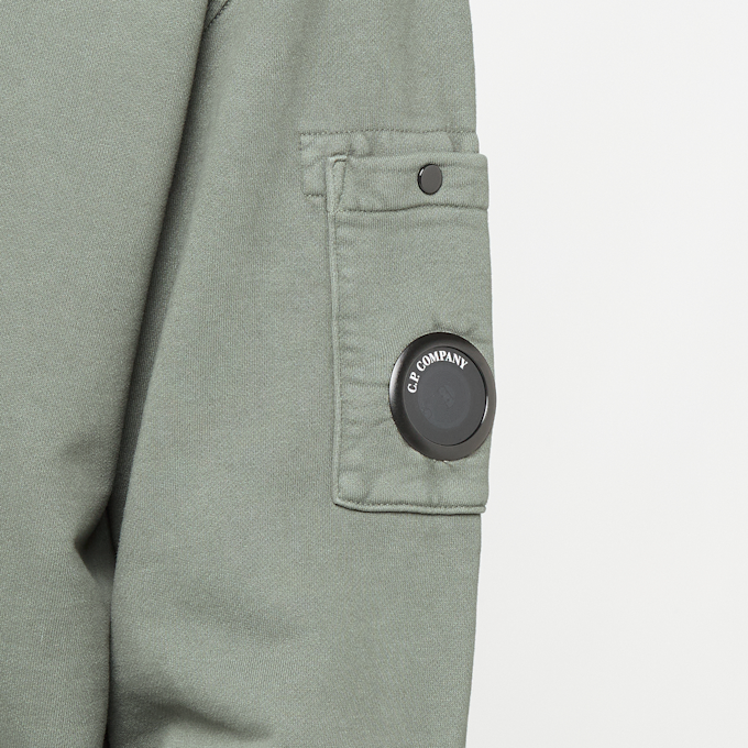 C. P. Company Brushed And Emerized Diagonal Fleece Crewneck green 106835 3