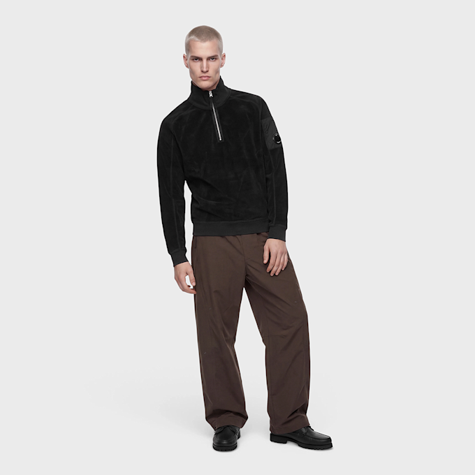 C. P. Company Sweatshirt Polo Collar Brushed black 106850 2