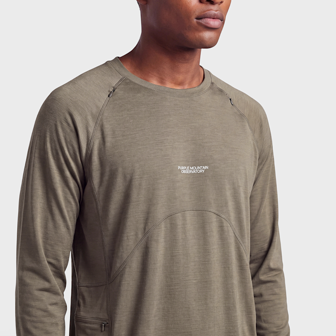 PURPLE MOUNTAIN OBSERVATORY Wool Performance LS Top Beige 126153 3