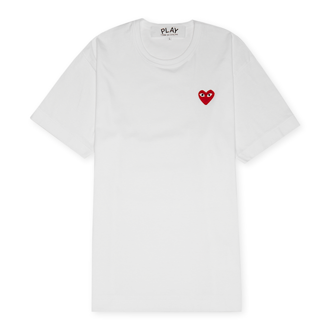 Comme des Garcons Play Big Red Heart Logo T-Shirt weiß 51229 1