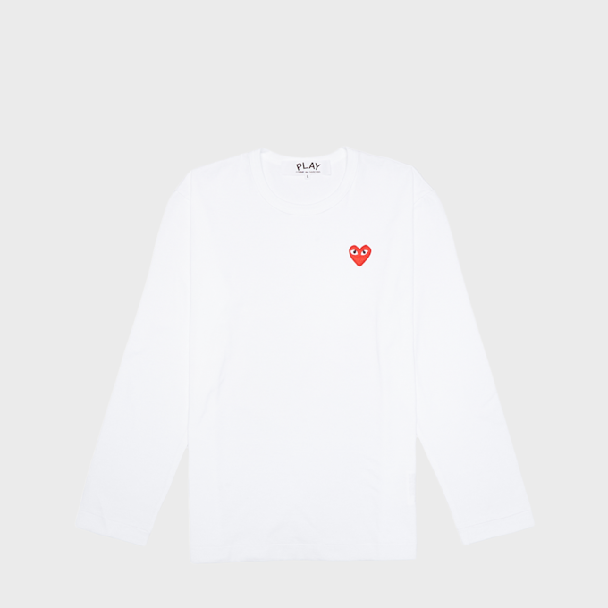 Comme des Garcons Play Red Heart Longsleeve weiß 53558 1