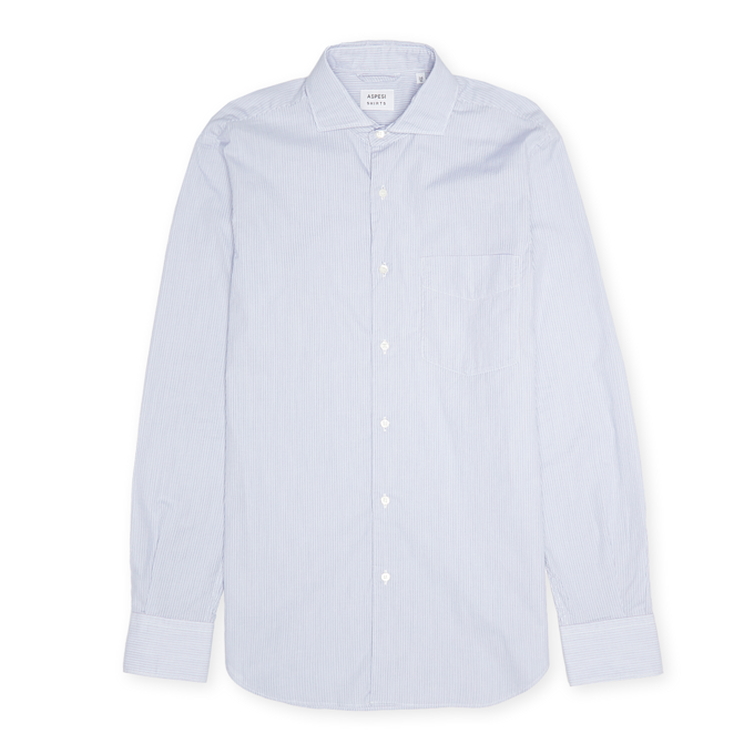 Aspesi Sem II Shirt Microstripe blue 56932 1
