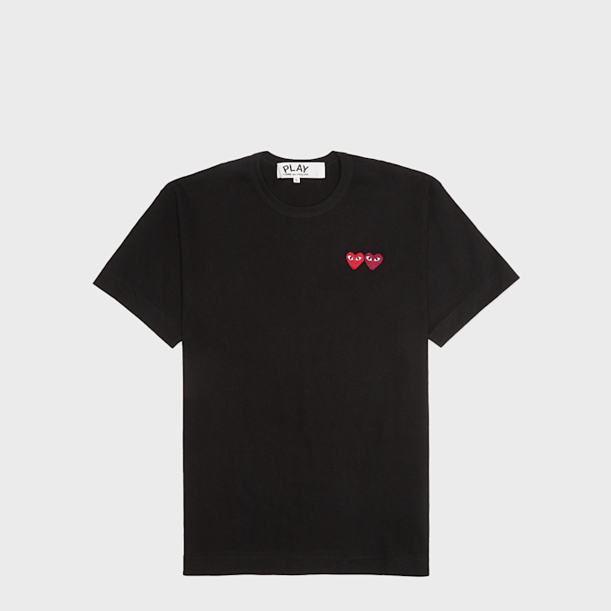 Comme des Garcons Play Play Two Heart T-Shirt schwarz 57549 1