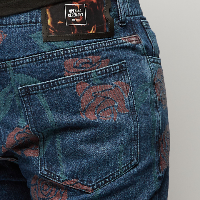 Opening Ceremony Str. Alloverroses Cutout Jeans blau 59793 5