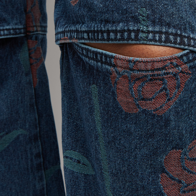 Opening Ceremony Str. Alloverroses Cutout Jeans blauw 59793 7