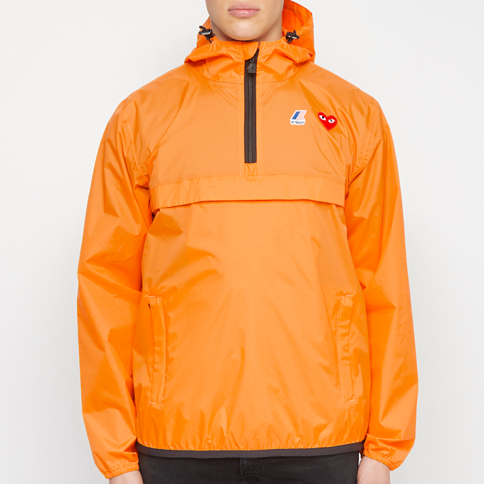 Comme des Garcons Play K-Way Jacket Half Zip orange 71595 2