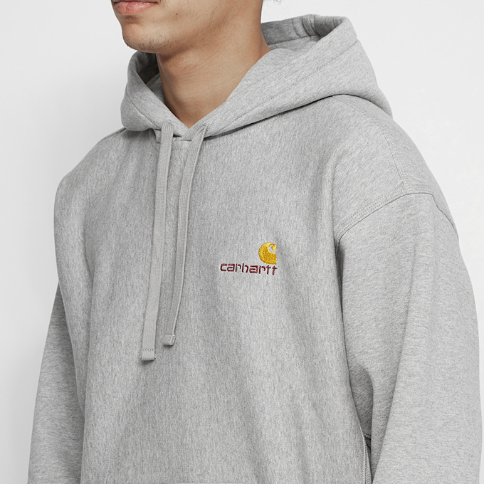 Carhartt WIP Hooded American Script Sweatshirt grijs 71621 5