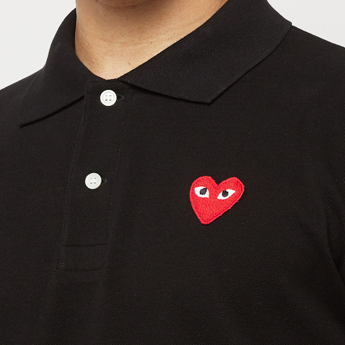 Comme des Garcons Play Play Polo Shirt Red Heart schwarz 77071 5