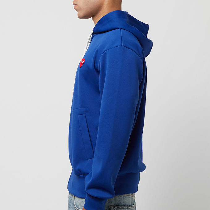 Comme des Garcons Play Play Zip Hooded Sweat Red Heart blue 80460 3