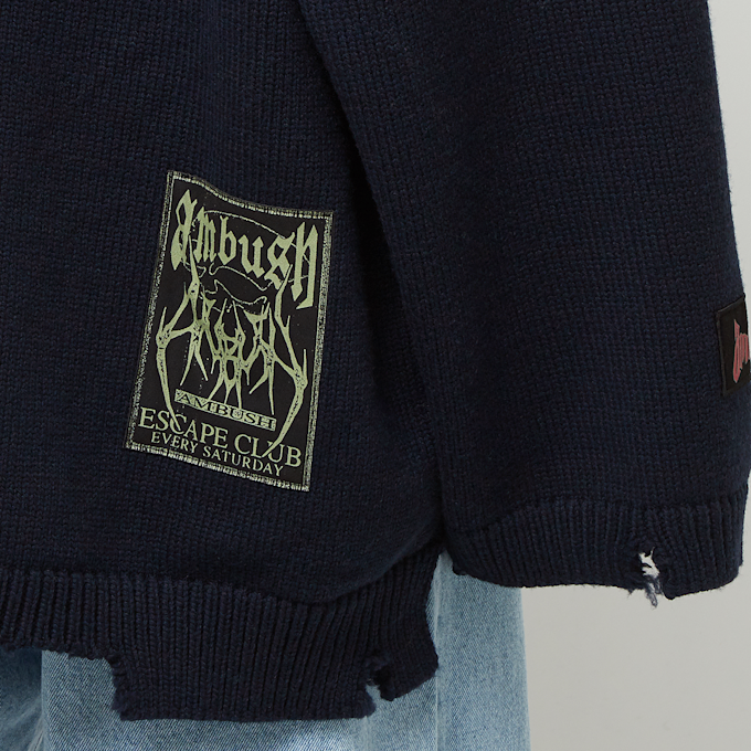 Ambush Felted Knit Zip Cardigan blauw 81078 6