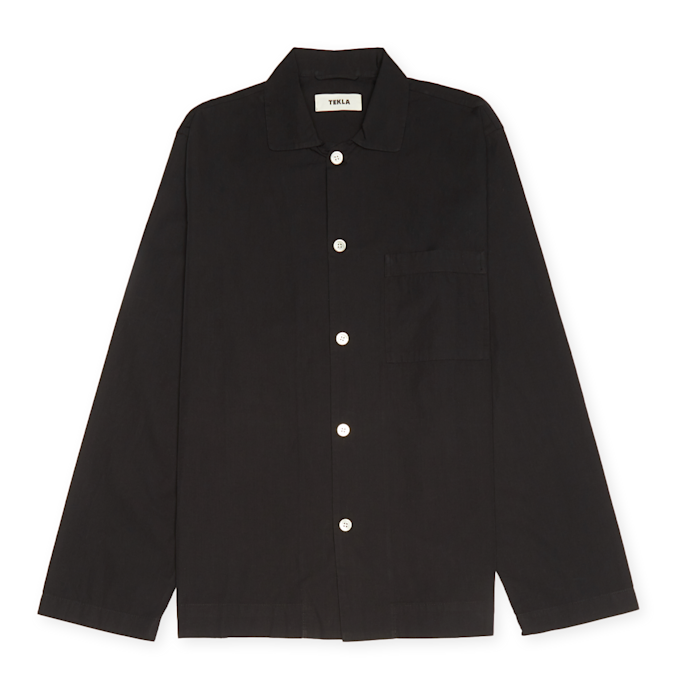 Tekla Long Sleeve Shirt solid zwart 82665 1