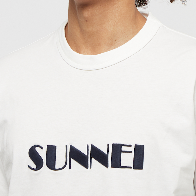 Sunnei Light Jersey Classic T-Shirt Big Logo Embroidered weiß 83623 5