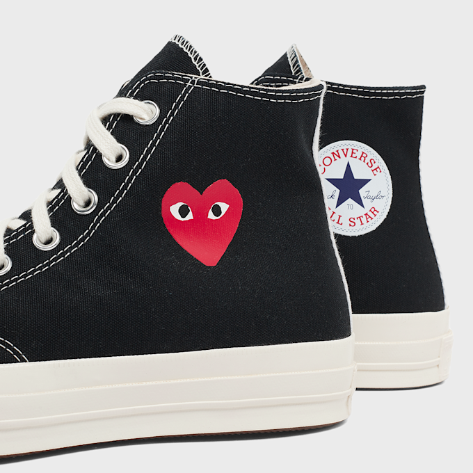 Comme des Garcons Play Small Red Heart Chuck Taylor All Star '70 Hi zwart 87159 5