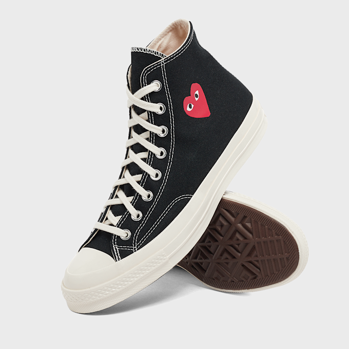 Comme des Garcons Play Small Red Heart Chuck Taylor All Star '70 Hi zwart 87159 7