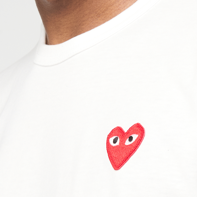 Comme des Garcons Play Small Red Heart T-Shirt wit 88646 3