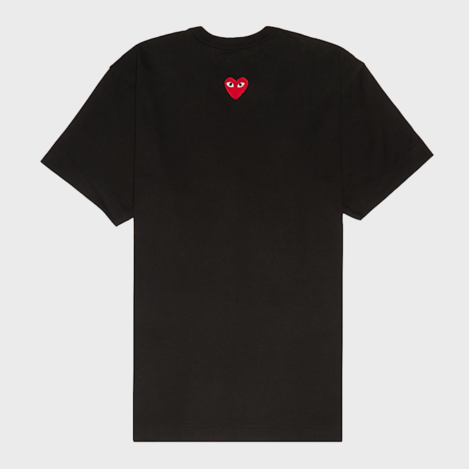 Comme des Garcons Play Small Red Heart Neck T-Shirt Black black 85442 1