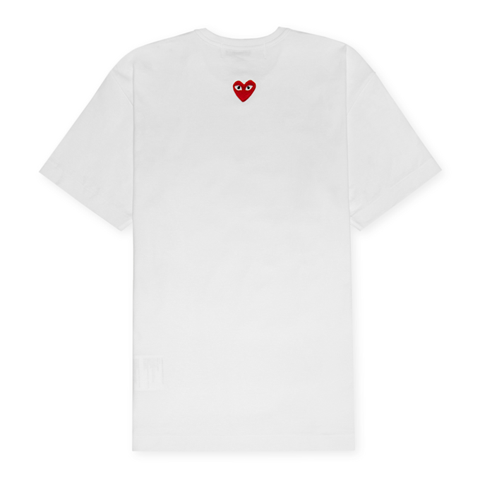 Comme des Garcons Play Small Red Heart Neck T-Shirt White wit 89156 1