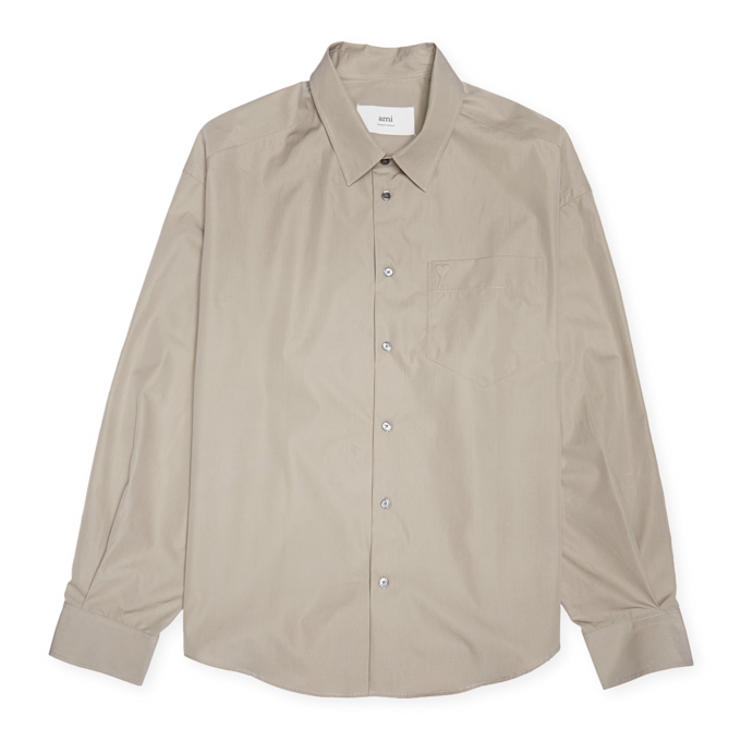 AMI PARIS Ami De Coeur Boxy Fit Shirt beige 88641 1