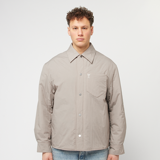 AMI PARIS Padded Ami De Coeur Overshirt grey 89706 2
