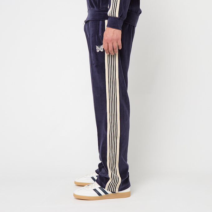 Needles Narrow Track Pant - C/PE Velour blue 98979 3