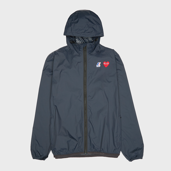 Comme des Garcons Play K-Way Full Zip Jacket Red Emblem blue 87986 1