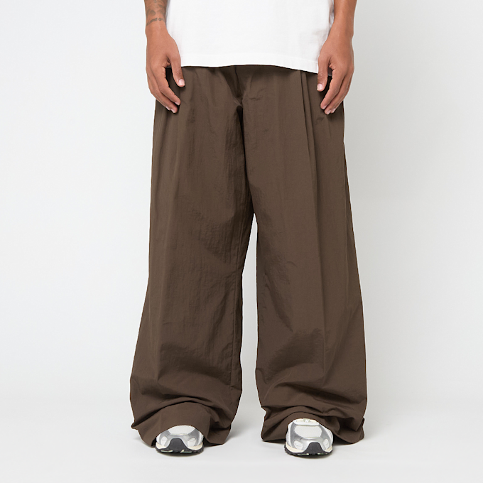 ERL Unisex Nylon Pleated Suit Trousers Woven brown 90631 2