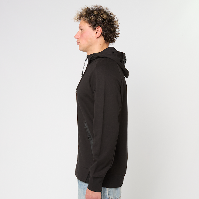 C. P. Company Sweatshirts Hooded Open In Diagonal Raised Fleece zwart 89803 3