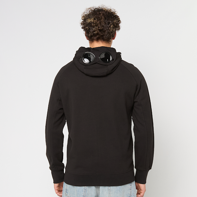 C. P. Company Sweatshirts Hooded Open In Diagonal Raised Fleece zwart 89803 4