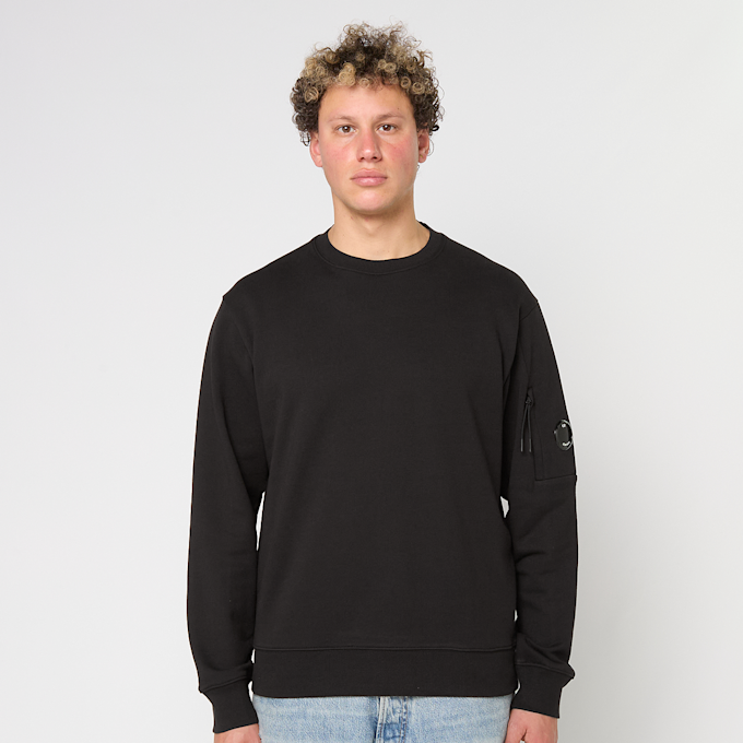 C. P. Company Diagonal Raised Fleece Crewneck Sweatshirt black 86020 2