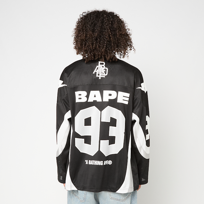 A Bathing Ape Line Camo Jacquard Logo Relaxed Fit Ice Hockey Jersey schwarz 92425 4