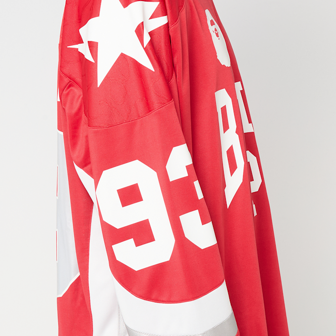A Bathing Ape Line Camo Jacquard Logo Relaxed Fit Ice Hockey Jersey rood 92426 6